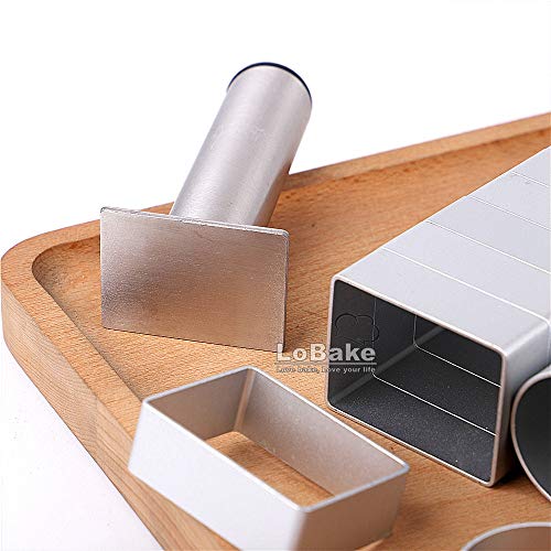 LoBake 2-Piece Pineapple & Rectangle Cookie Molds with Stainless Press, Aluminum Bakeware Kit
