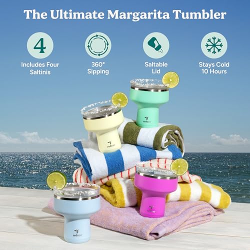 Reduce 16oz Insulated Margarita Tumbler 4 Pack Multicolor - Cold Drinks All Day