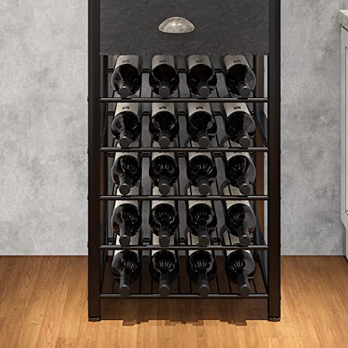 Homeiju Vintage Right Angle Freestanding Wine Rack with Glass & Bottle Storage