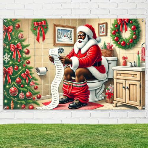 Merry Christmas Holiday Banner 71x43 in Seasonal Photo Decor - BlissYard