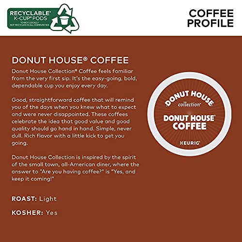 Donut House Collection Coffee Pods - Light Roast, 96 Count - Compatible with Keurig