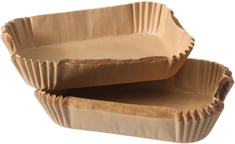 Skiennix Air Fryer Liners - Disposable Virgin Pulp Parchment Paper | 100pcs, Non-Stick & Heat Resistant for 4qt-6qt Air Fryers