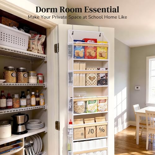 Beige 5-Tier Over the Door Organizer with Mesh Pockets - Kids Toys, Shoes, Diapers