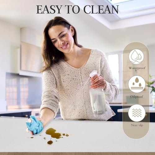 Beautysaid Non Slip White Shelf and Drawer Liner for Kitchen Cabinets - 23.6"W x 354"L