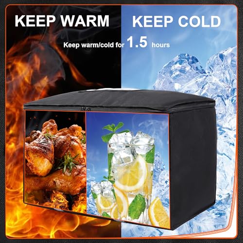 Himal Outdoors Black Insulated Food Delivery Bag XXXL 23x15x14 inches for Hot Cold Food
