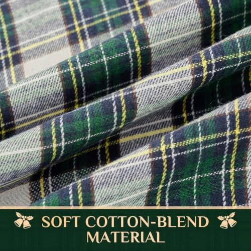 Softalker Green White Plaid Christmas Tablecloth 54 x 80 Rectangular