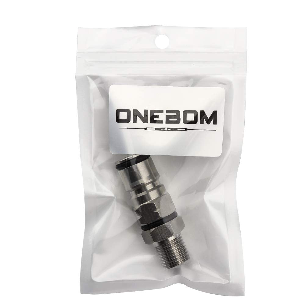 OneBom Ball Lock Post with Poppets, 1/4’’ Male NPT Hex Nipple, 19/32"-18 Gas/Liquid Corny Keg Adapter (Gas)