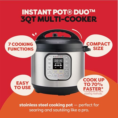 Instant Pot Duo 7-in-1 Mini Electric Pressure Cooker - 3 Quart