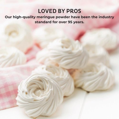 Chefmaster Meringue Powder Deluxe, Professional-Grade Egg White Substitute for Meringue Cookies, Pie Filling, Royal Icing, Non-GMO, Easy-to-Use, Made in USA, 16 oz