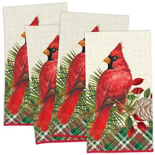 Unique 72880 Red Cardinal Christmas Paper | Guest Napkins 7.75" x 4.25" | 16 Ct.