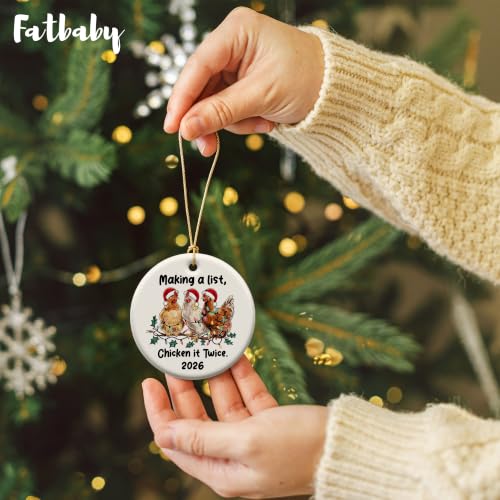 Fatbaby Chicken Christmas Ornaments for Lovers, Farm House Gifts