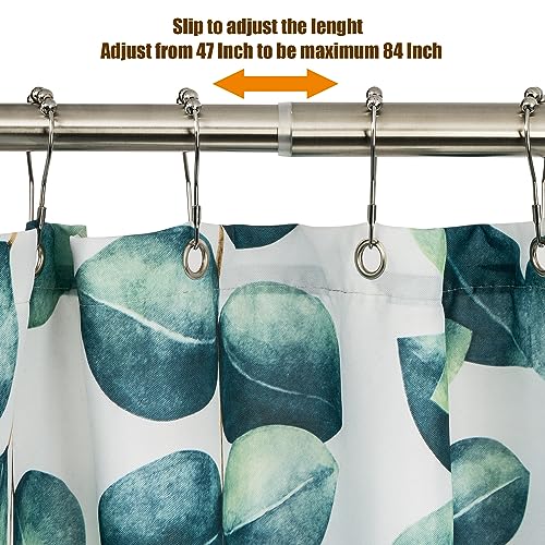 Heavy Duty Adjustable Shower Curtain Rod - Brushed Nickel, 47-84 Inch, Never Rust Stainless Steel, Wall Mount