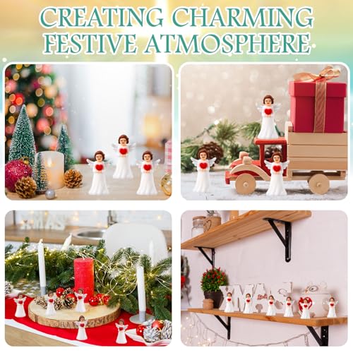 Halloscume Angel Christmas Mini Figurines - 50pcs Holiday Decor & Ornaments