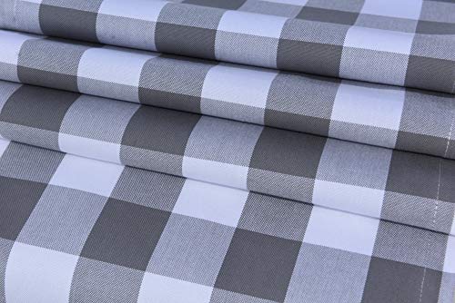 Grey & White Buffalo Check 14x48 Inch Table Runner - 100% Cotton, Home·FSN