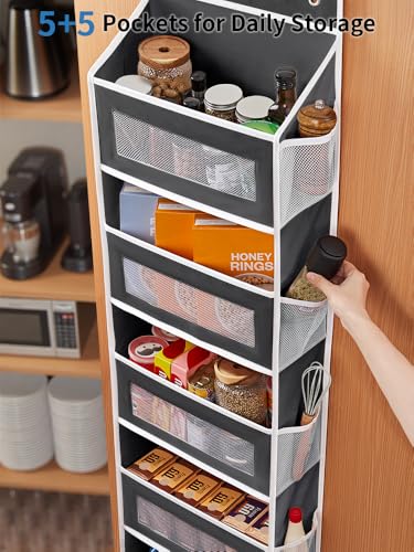 JARLINK Over the Door Organizer 5 Shelf Black - 1 Pack, Space Saver