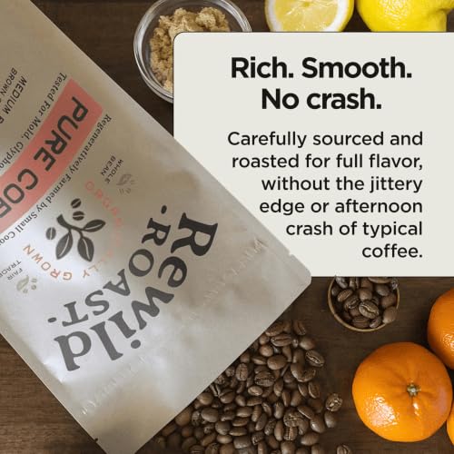Lineage Provisions Rewild Roast Coffee Beans 12 oz - Medium Roast, Whole Arabica Beans, Single Pack