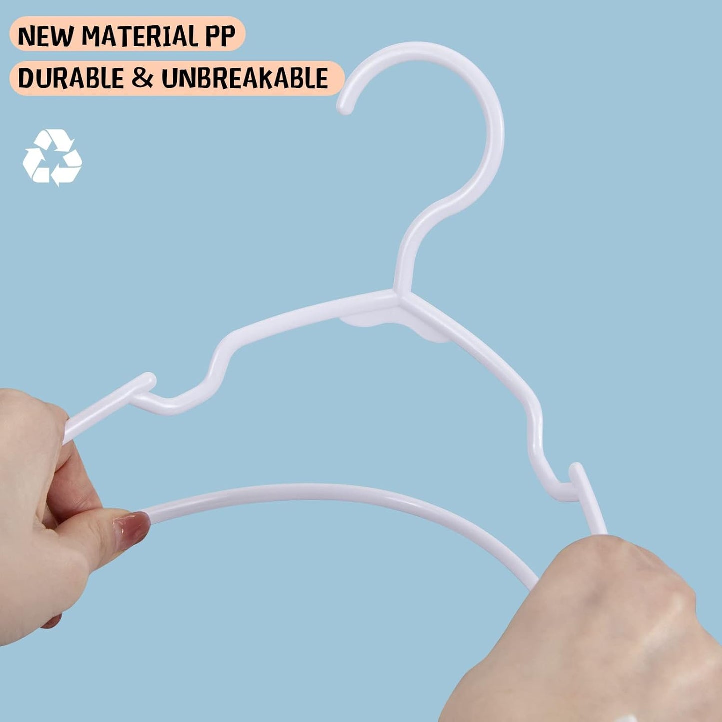Kids Hangers 100 Pack by [Brand Name] - Durable Non-Slip Plastic Hangers for Toddler & Child Clothes | 11.6 Inch