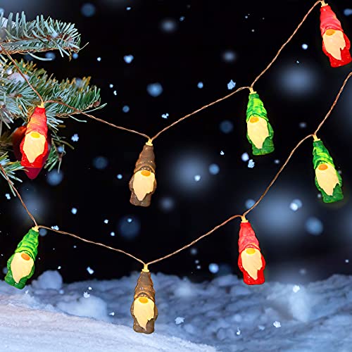Mudder Charming Style 5.9ft Gnome String Lights, Battery-Operated Holiday Decor