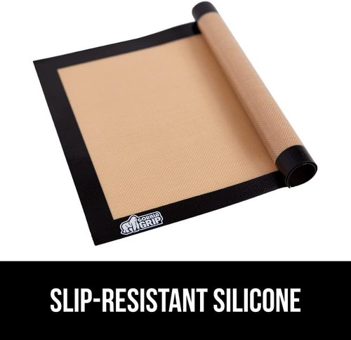 GORILLA GRIP Reusable Silicone Baking Mat - Nonstick & Oven Safe, 16.5x11.87, Easy Clean, 2PK, Black