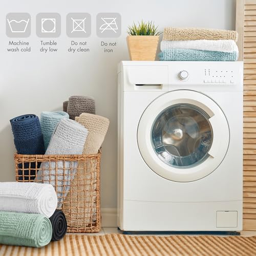 Madison Park Reversible Cotton Bath Rug 24 x 72 White - Heavy 3000GSM
