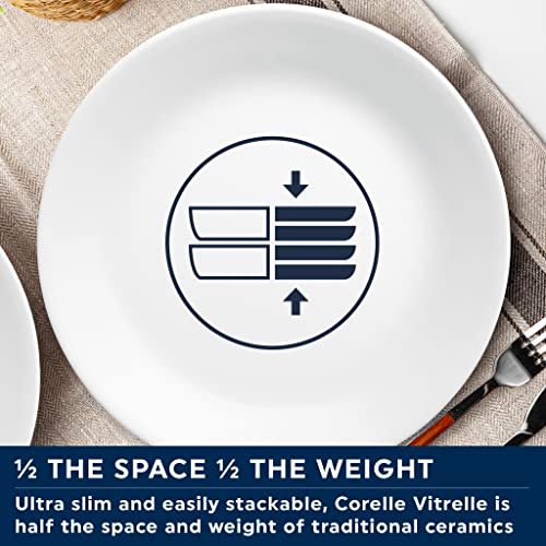Corelle Linen Weave 12-Piece Lightweight Durable Dinnerware Set - Space Saving