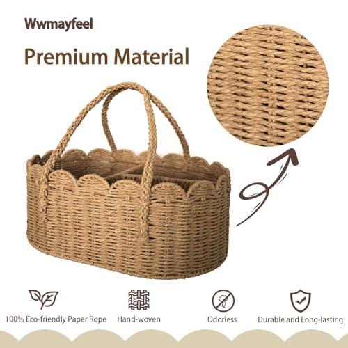 Camel Baby Diaper Caddy Organizer with Removable Dividers - Nursery Storage Basket