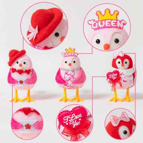 3 PCS Decorations Birds,Love Birds Decor Set of 3 Holding Love Sign Birds, Decorations for Home Table Tray Ornaments,Sweet Gifts for Women