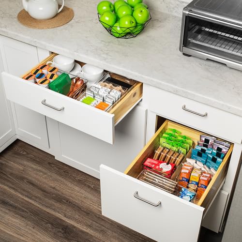 ClearSpace 10x6x3 Inch Pantry Storage Bins with Removable Dividers - 4 Pack