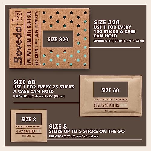Boveda 72% Humidity Control Packs, Size 60, 20-Pack - for Dry