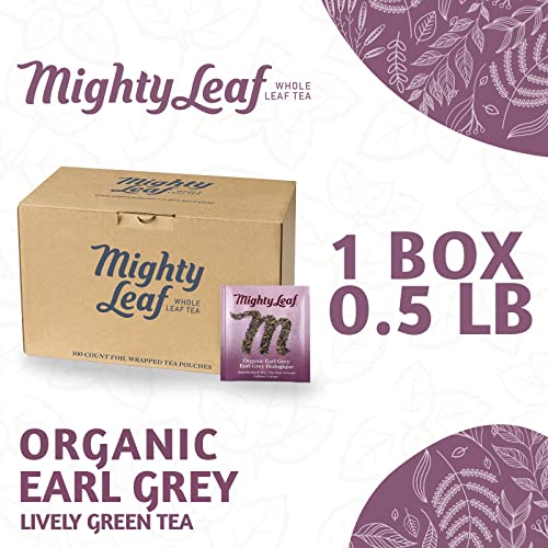 Mighty Leaf Organic Earl Grey Tea - 100 Whole Leaf Caffeinated Tea Bags