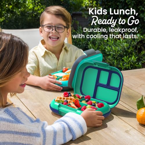 Bentgo Chill Kids 4-Compartment Leakproof Bento Lunch Box - Green/Navy