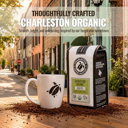 Organic Ground Coffee 12oz - Charleston Coffee Roasters Medium Roast 6 Pack Variation of Charleston Organic / 12 Ounce