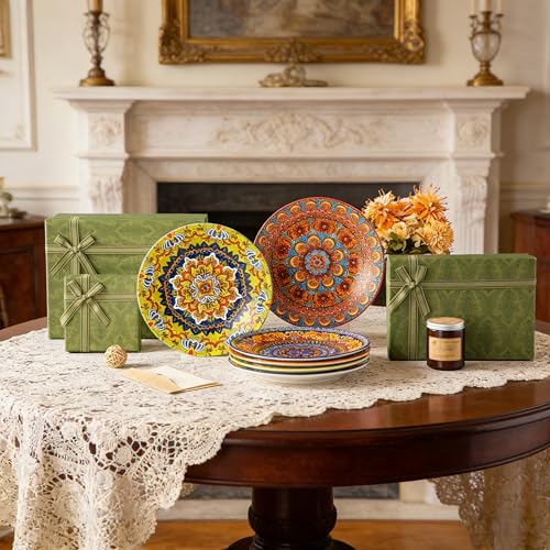 vancasso Colorful Dinner Plates Set of 6, 10.5 Inch Ceramic Kitchen