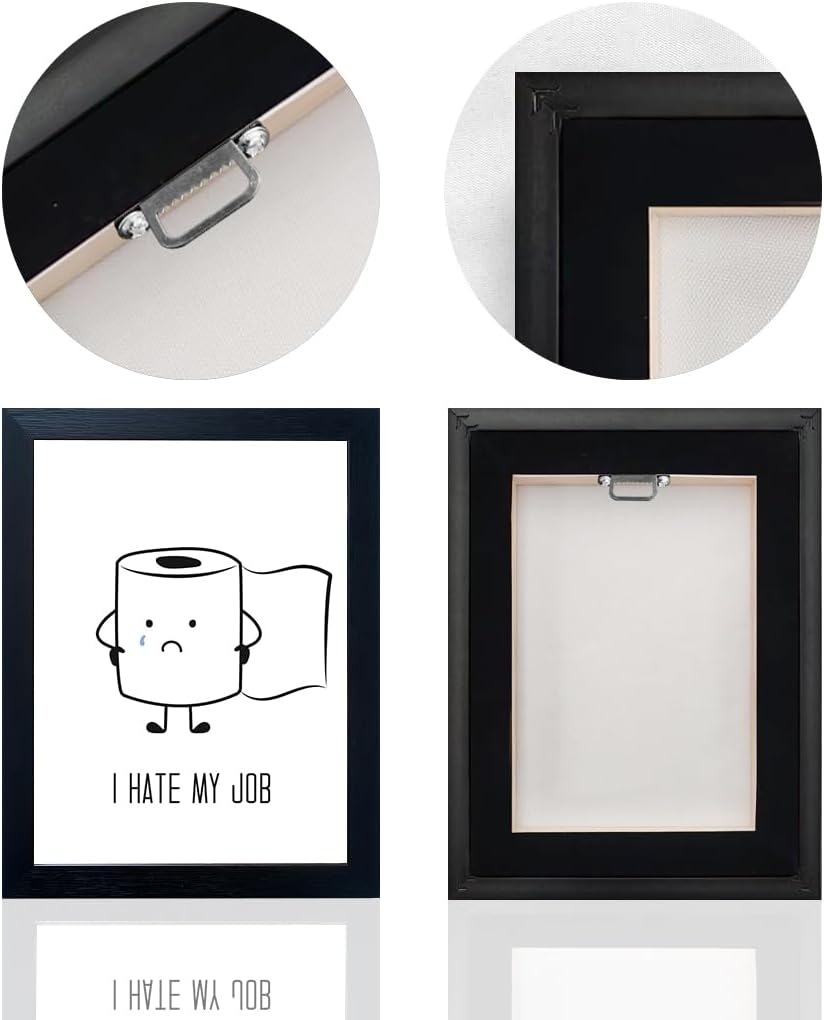 Regine Switzerland Black and White Bathroom Wall Art - Humorous Toilet Paper Canvas Print | Minimalist Decor