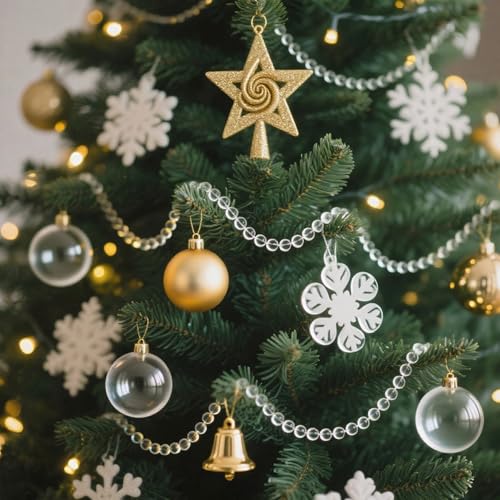 Youlina 99ft Iridescent Bead Garland - Crystal Strand for Christmas & Decor
