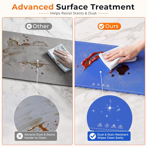 Blue Warming Mat for Food 37x15 Inch, 7 Heat Levels, 8-Hour Timer - FJAU