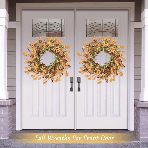 Artgar Fall Wreath 24 Inch - Red, Orange, Yellow Front Door Decor