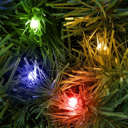 Casafield 24" Pre-Lit Fir Artificial Christmas Wreath with 50 Multicolor LED Lights