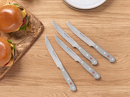 Wüsthof Gourmet Grey 4-Piece Steak Knife Set - High Carbon Stainless Steel, Razor Sharp, Ergonomic Handles