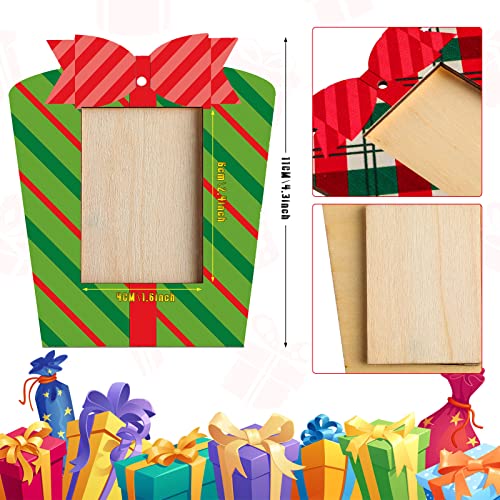 Christmas Picture Frame Ornaments Set - 16 Red & Green Holiday Photo Decorations
