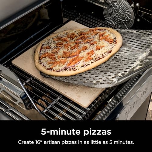 Ninja FlexFlame 16’’ Artisan Pizza Stone – Cordierite, 600°F, for PG300 Series