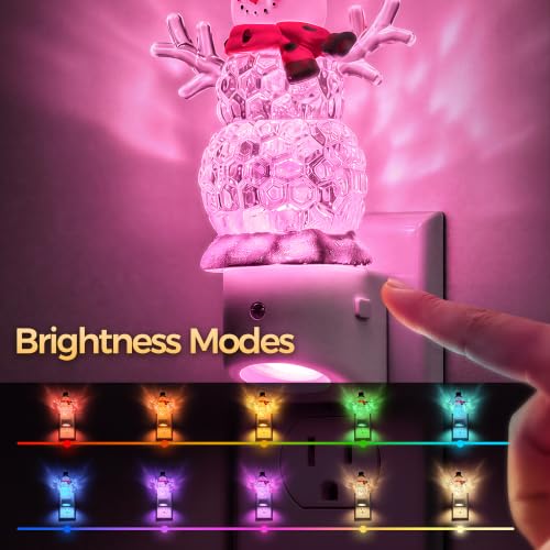 DORESshop Snowman Christmas Night Light 1 Pack RGB Dusk to Dawn Kids Bedroom Decor