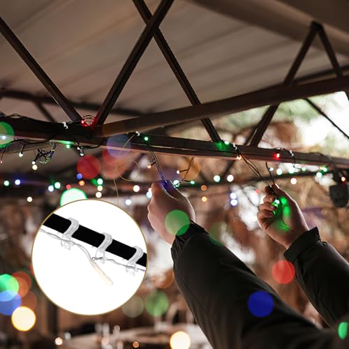 Teenyyou 120 Pcs Clear Outdoor Christmas Light Clips Hooks for Gutter & Shingles
