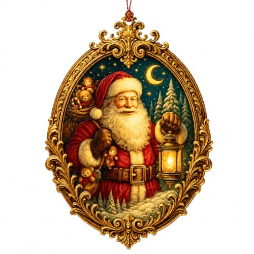 Santa Christmas Ornament 2026 - Nostalgic Acrylic Holiday Ornament for Tree