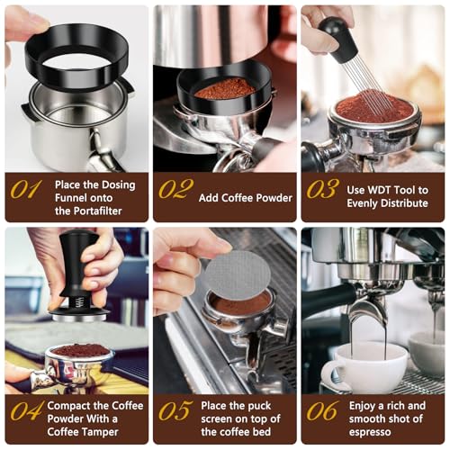 Y-Step 51mm Espresso Tamper Kit with Spring-Loaded Calibrated Tamper & Accessories