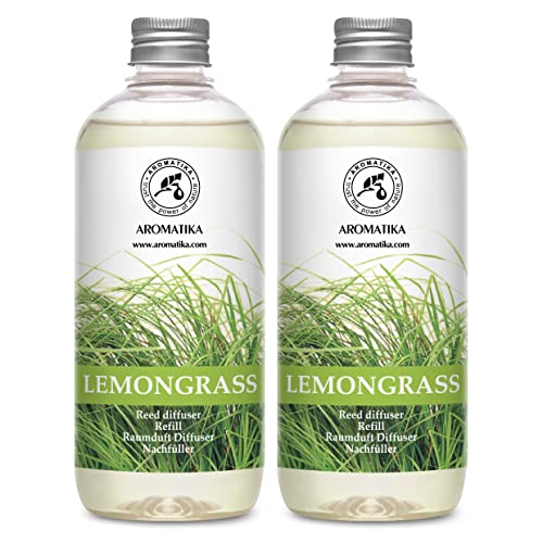 Lemongrass Diffuser Refill Set - 17 Fl Oz Pack of 2 for Aromatherapy & Home Fragrance