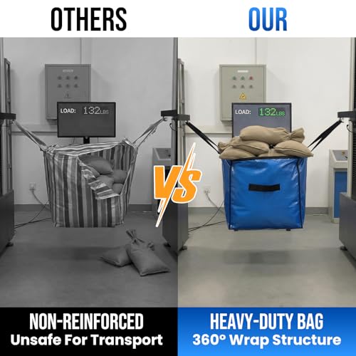 Blue Extra Large Moving Storage Bags - 6 Pack with Visible Window, Heavy Duty & Waterproof