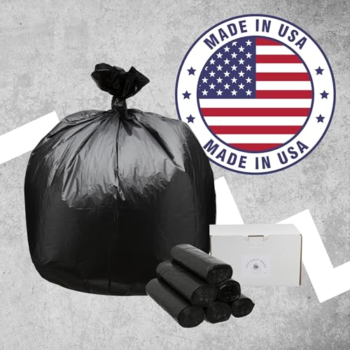 40 Gallon Heavy Duty Black Trash Bags 45 Gal Can Liners Bulk 150 Count