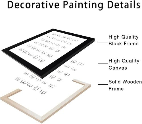 Framed Funny Bathroom Wall Art | Cute Black and White Canvas Print for Stylish Decor