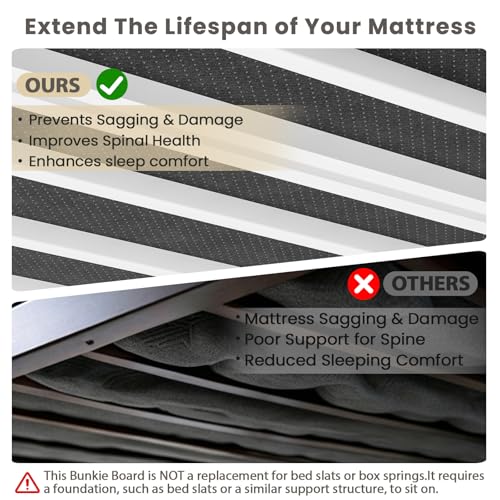 76x80 Inch King Size Folding Bunkie Board - Black Mattress Support